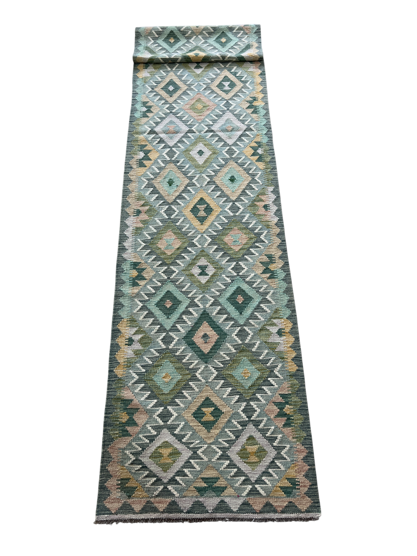 Flatweave kilim, Maimaneh-Afghan 374x79cm | Rug# 27466