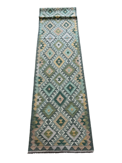 Flatweave kilim, Maimaneh-Afghan 374x79cm | Rug# 27466