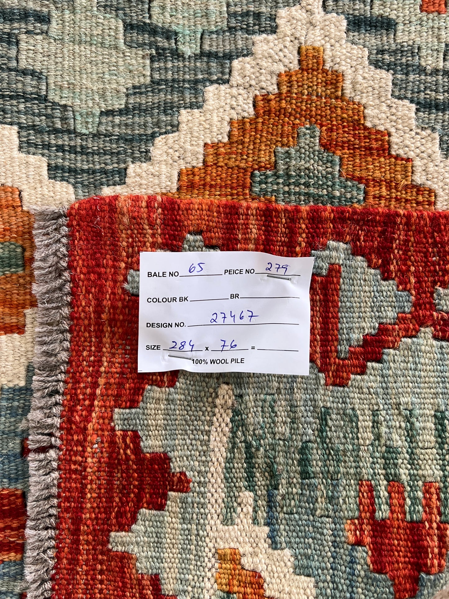 Flatweave kilim, Maimaneh-Afghan 284x76cm | Rug# 27467