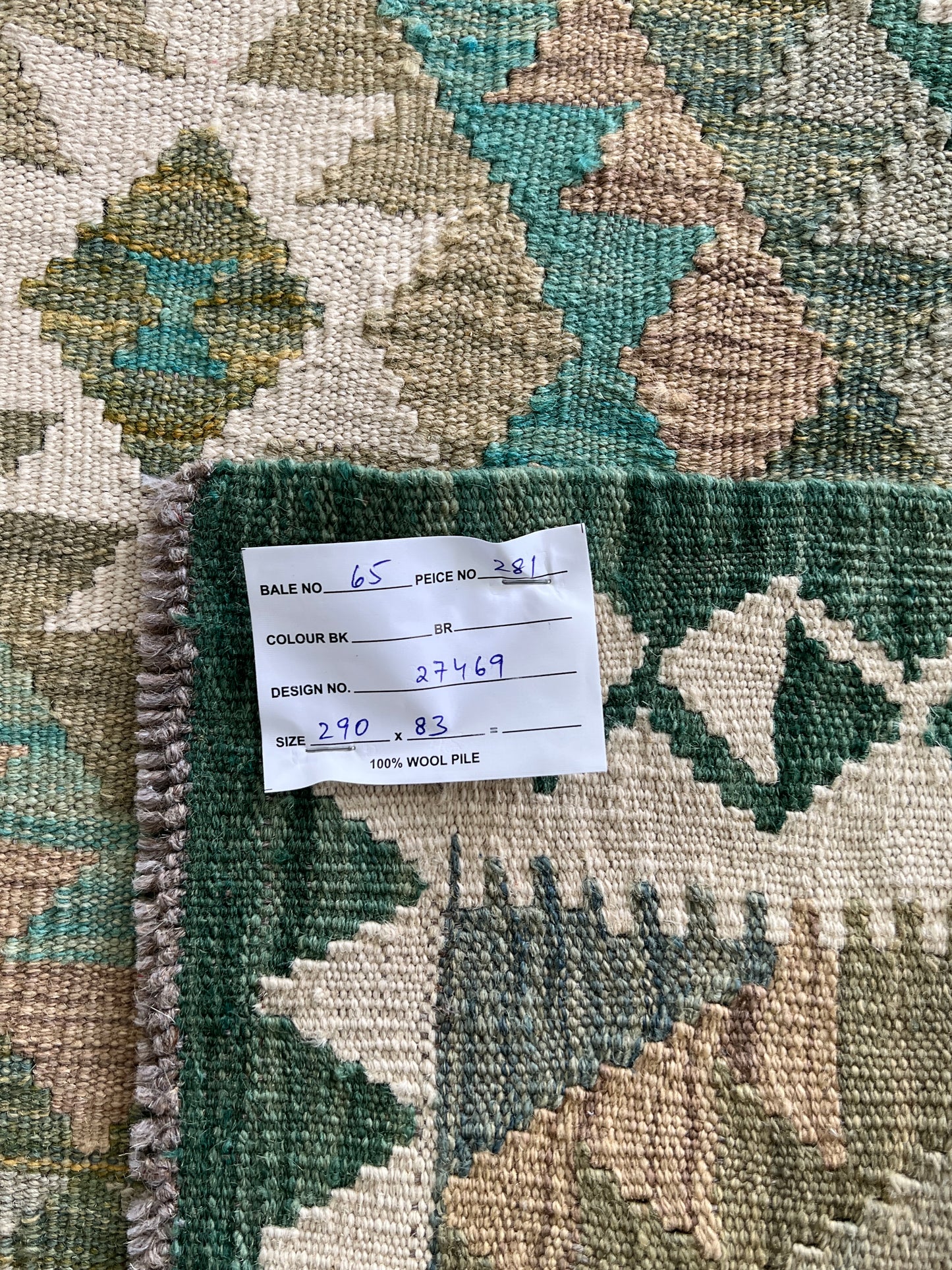 Flatweave kilim, Maimaneh-Afghan 290x83cm | Rug# 27469