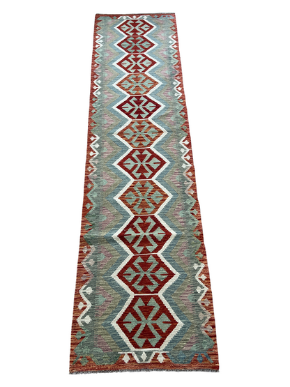 Flatweave kilim, Maimaneh-Afghan 299x70cm | Rug# 27474