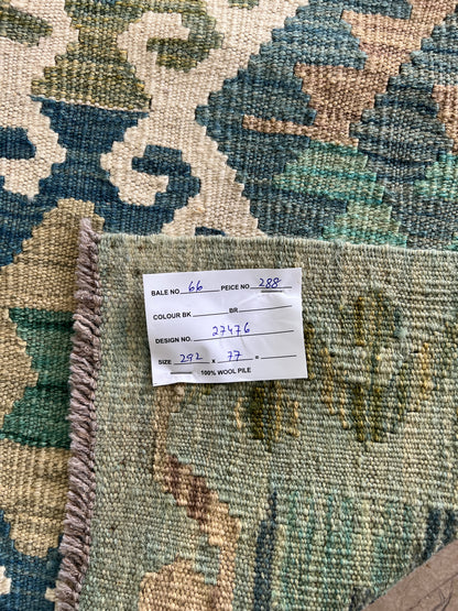 Flatweave kilim, Maimaneh-Afghan 292x77cm | Rug# 27476
