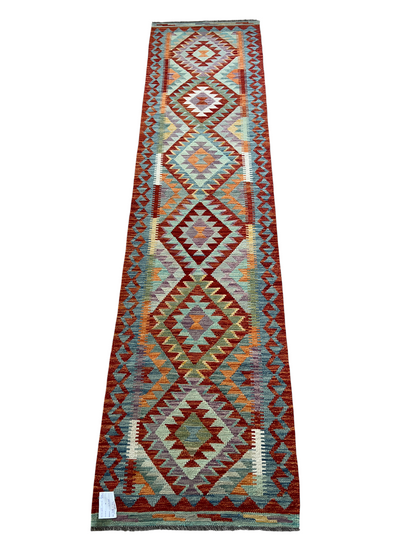 Flatweave kilim, Maimaneh-Afghan 308x74cm | Rug# 27478
