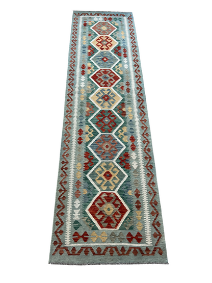 Flatweave kilim, Maimaneh-Afghan 296x81cm | Rug# 27479