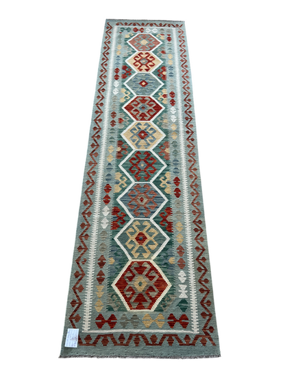 Flatweave kilim, Maimaneh-Afghan 296x81cm | Rug# 27479