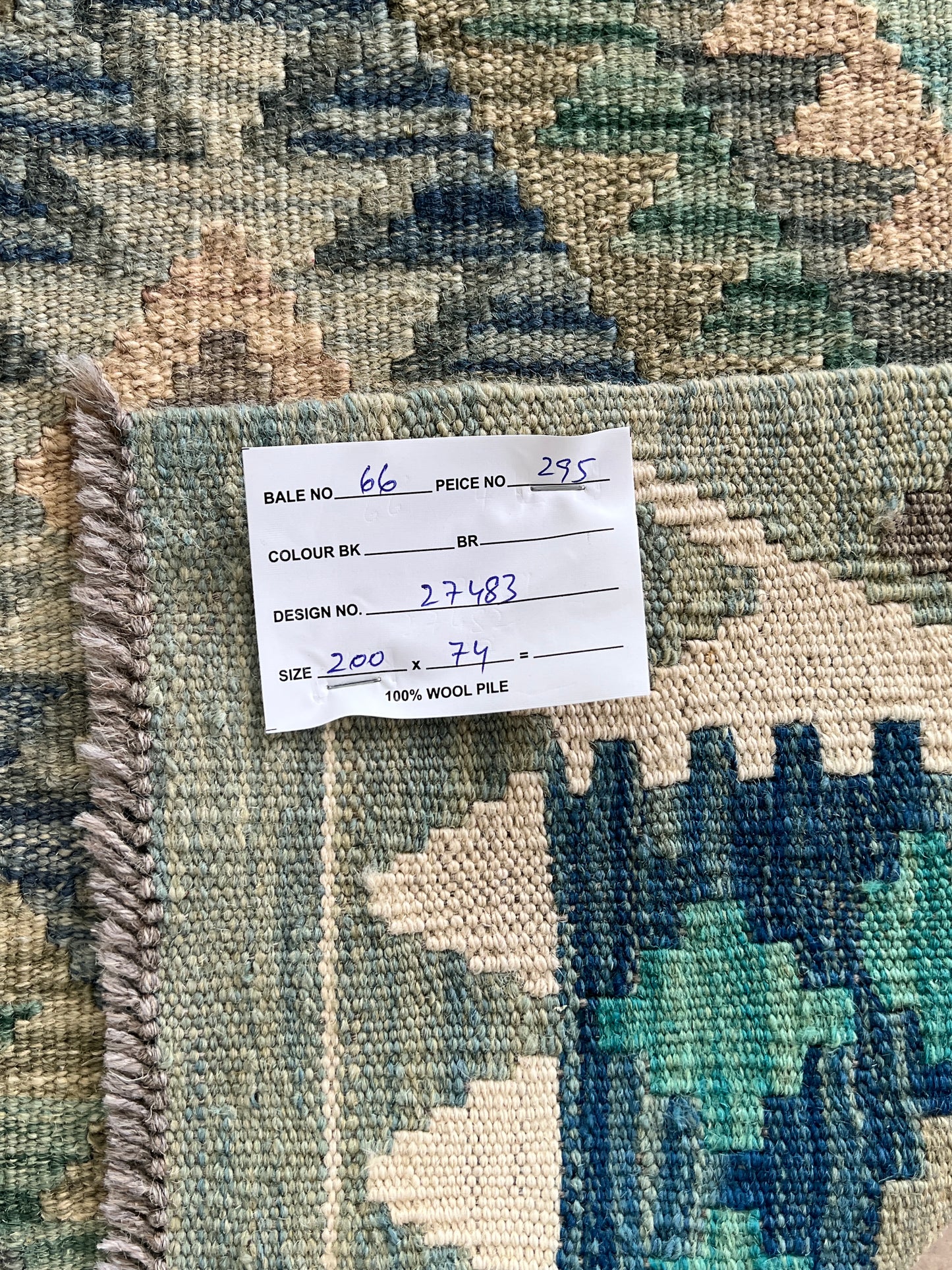 Flatweave kilim, Maimaneh-Afghan 200x72cm | Rug# 27483