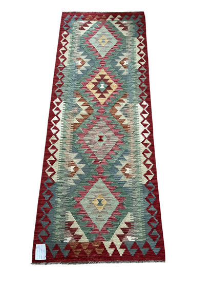 Flatweave kilim, Maimaneh-Afghan 200x75cm | Rug# 27485