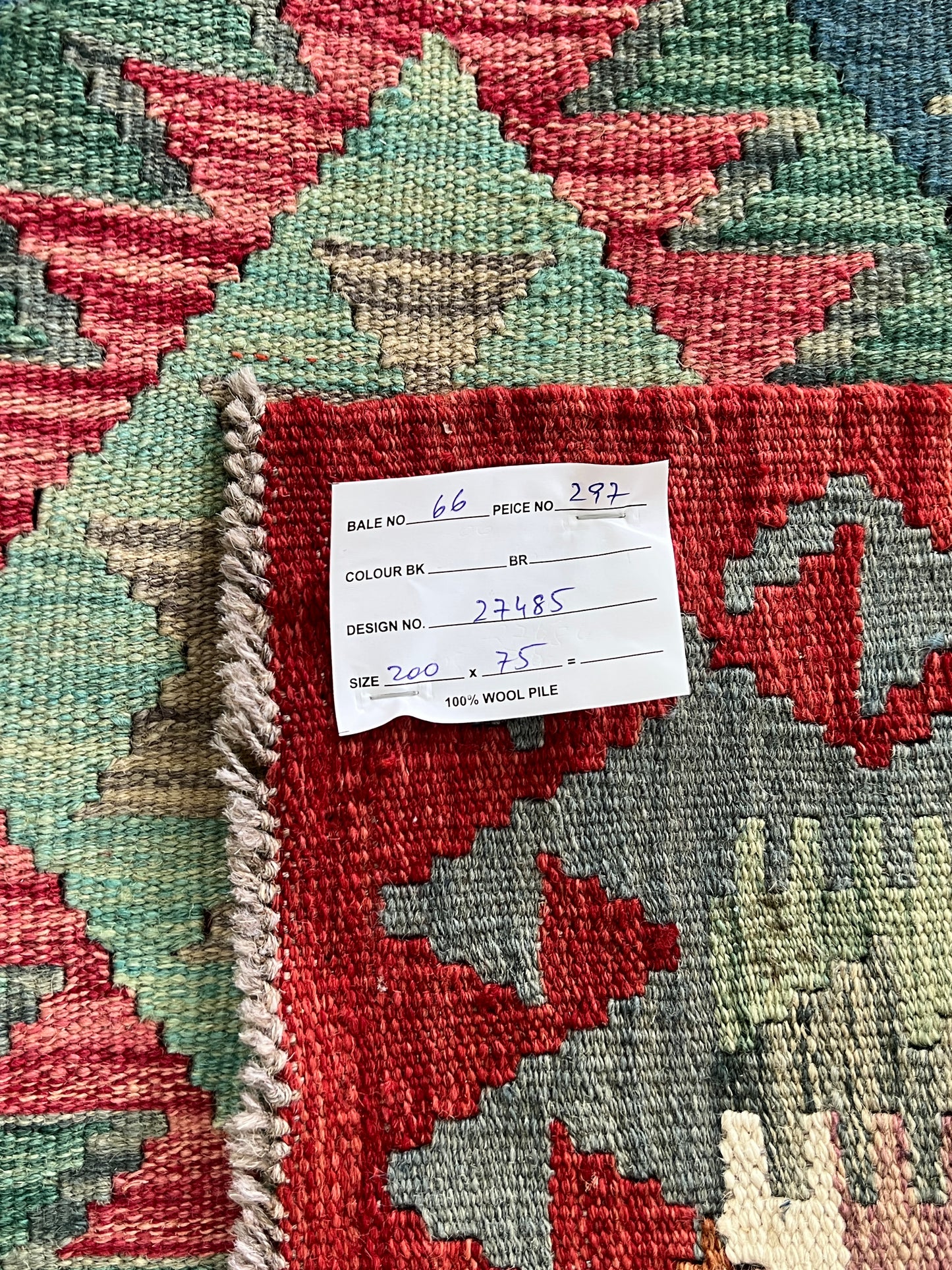 Flatweave kilim, Maimaneh-Afghan 200x75cm | Rug# 27485
