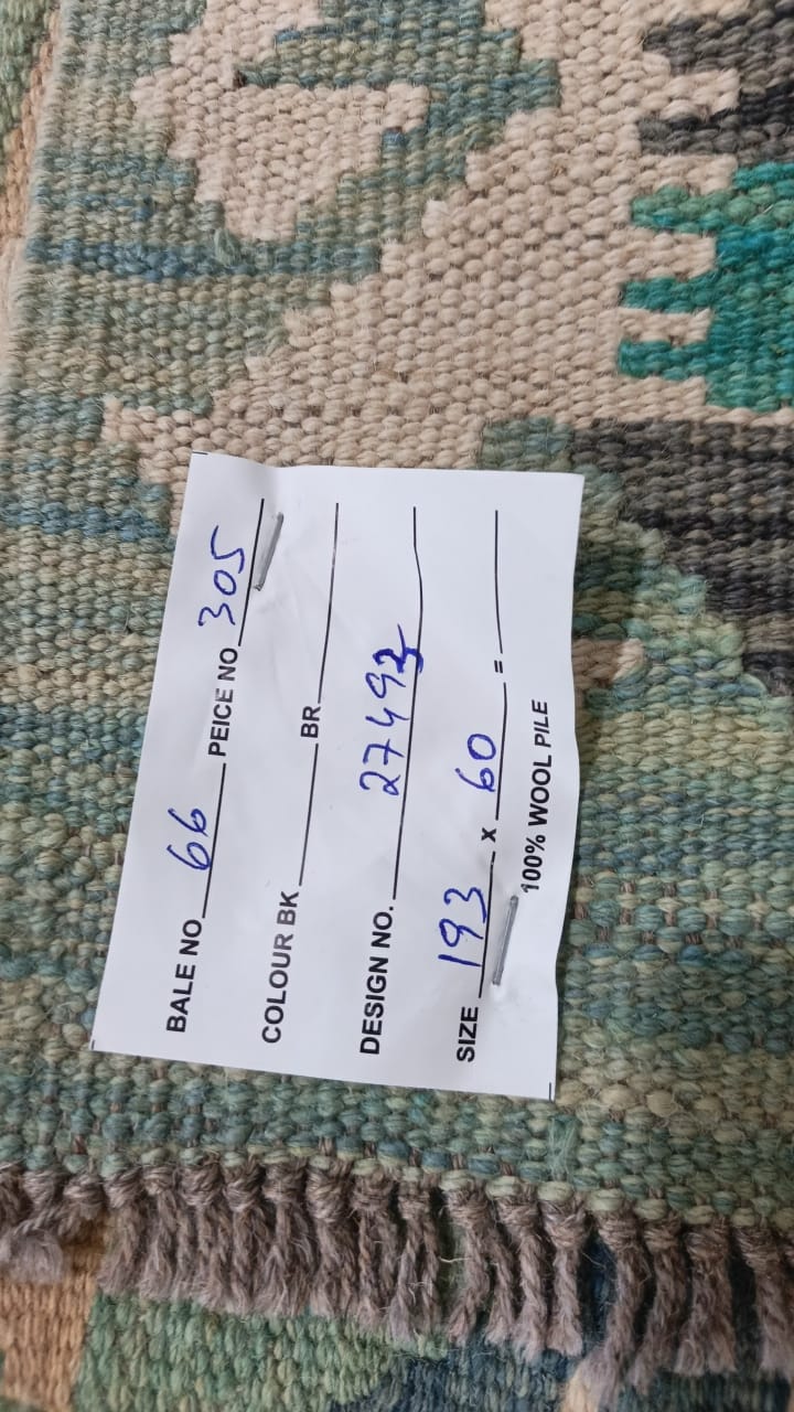 Flatweave kilim, Maimaneh-Afghan 193x60m | Rug# 27493