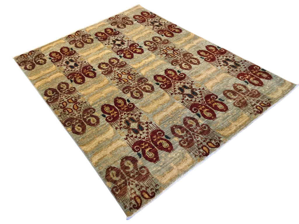 Afghan Ikat Design Rug 194x145cm | Rug# 23951