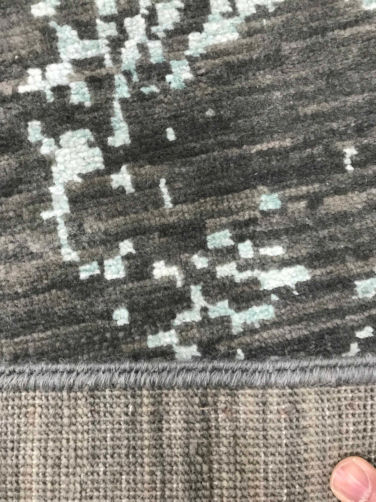 Agra modern design carpet, bamboo silk and wool pile 428x298 cm | Rug#30214