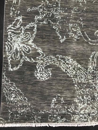 Agra modern design carpet, bamboo silk and wool pile 428x298 cm | Rug#30214
