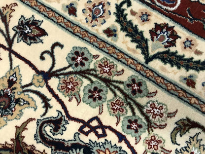 Superfine signed Isfahan, full silk foundation and inlay, vegetable dyes, Persia  424x309cm | Rug# 4490