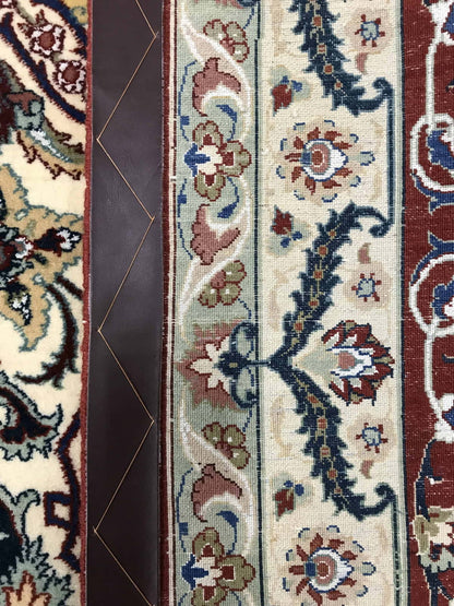 Superfine signed Isfahan, full silk foundation and inlay, vegetable dyes, Persia  424x309cm | Rug# 4490