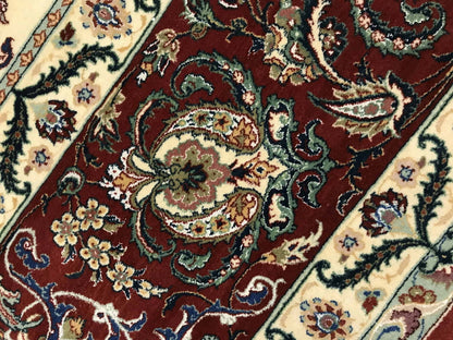 Superfine signed Isfahan, full silk foundation and inlay, vegetable dyes, Persia  424x309cm | Rug# 4490