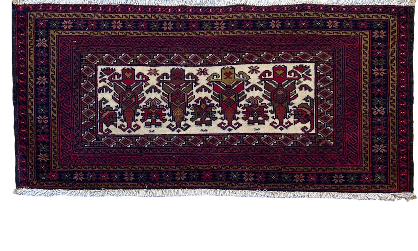 Rare Persian Balouch Tribal Bagface 105x52cm 105x52cm | Rug# 3411