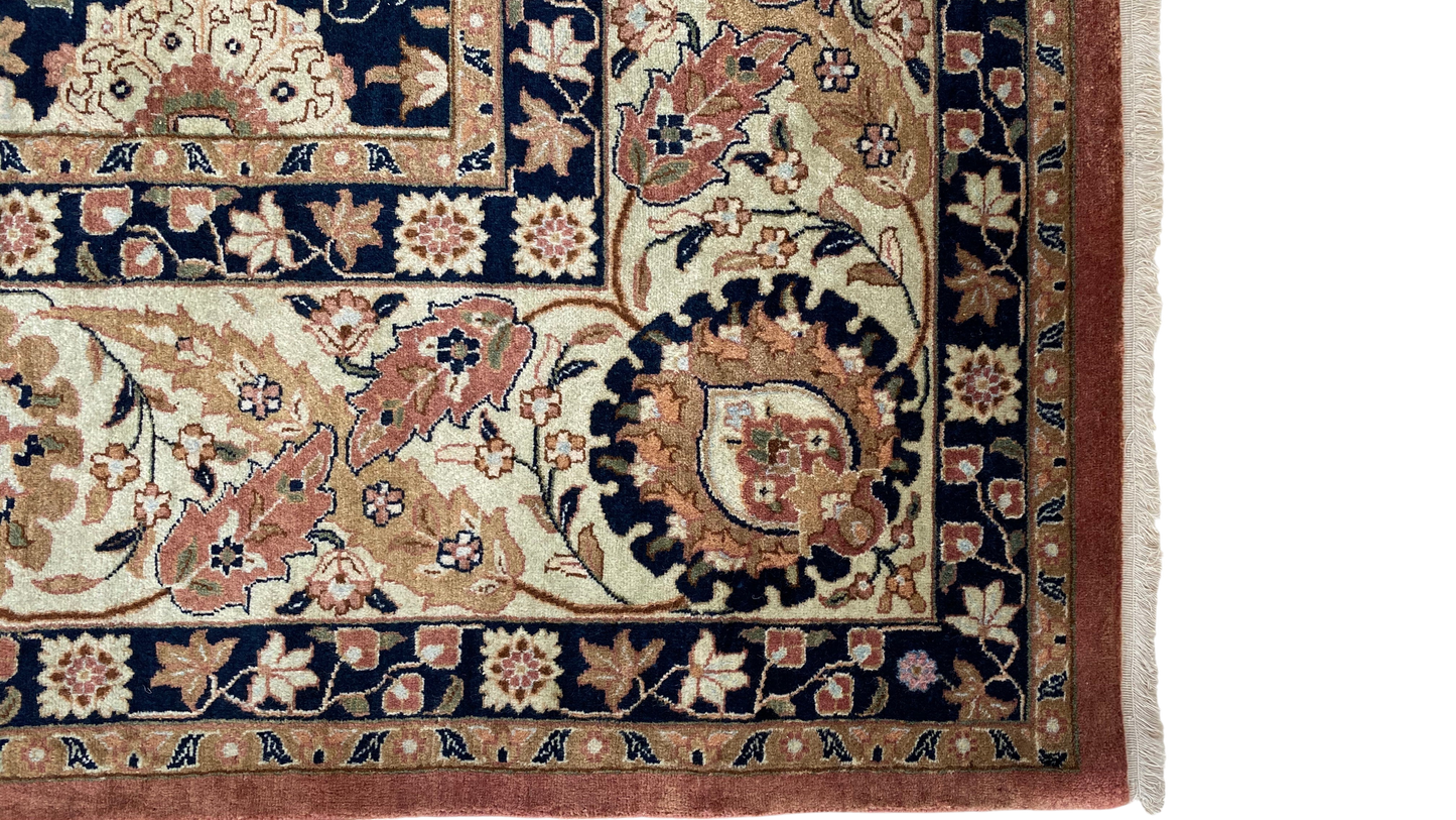 Superfine 19th c Tabriz design, vegetable dyes and fine wool 426x302 cm | Rug# 30018