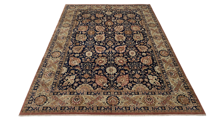 Superfine 19th c Tabriz design, vegetable dyes and fine wool 426x302 cm | Rug# 30018