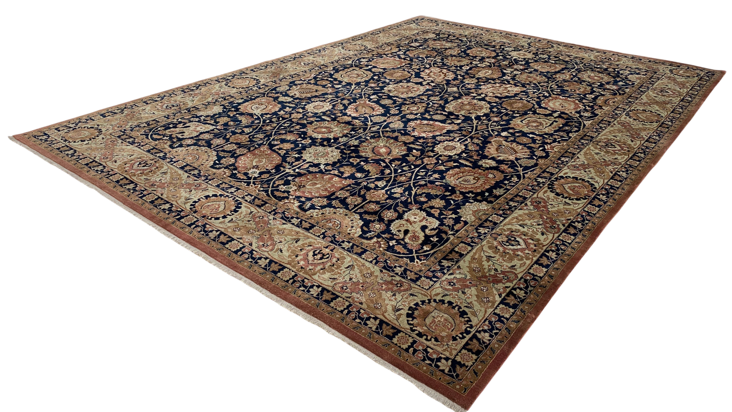 Superfine 19th c Tabriz design, vegetable dyes and fine wool 426x302 cm | Rug# 30018