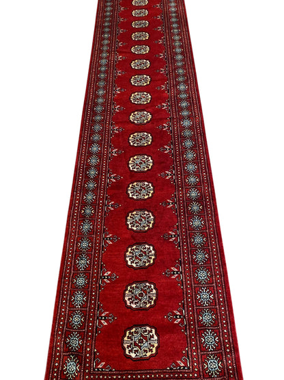 Hand knotted Pakistan Bokhara runner, size; 600x82cm, Rug# 18497