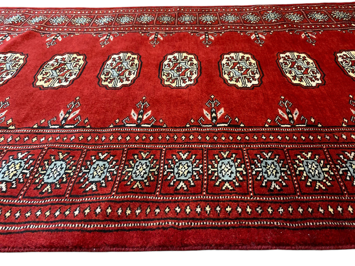 Hand knotted Pakistan Bokhara runner, size; 600x82cm, Rug# 18497