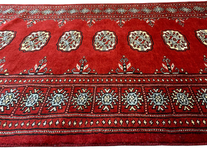 Hand knotted Pakistan Bokhara runner, size; 600x82cm, Rug# 18497