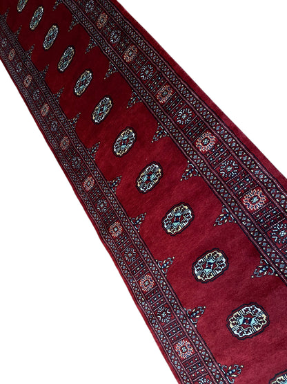 Hand knotted Pakistan Bokhara runner, size; 600x82cm, Rug# 18497
