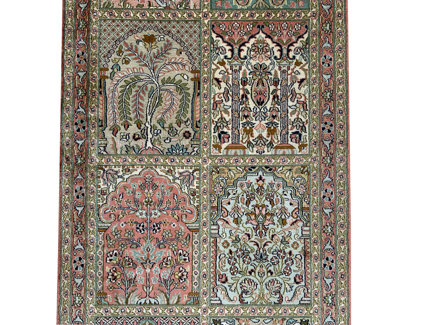 Fine Srinagar hall runner, 100% silk pile on a cotton warp  298x79 cm | Rug# 31226
