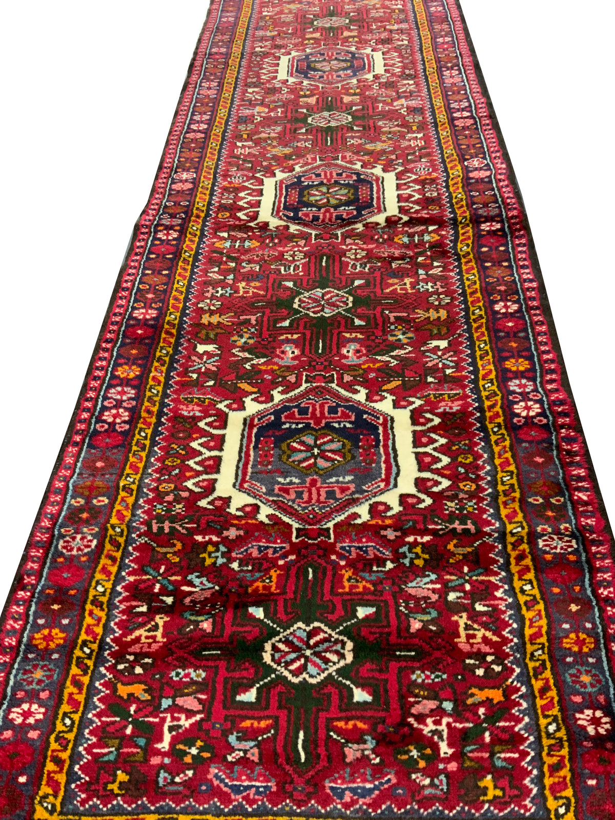 Vintage Persian Karajeh-Heriz Runner 382x80 cm | Rug# 10589