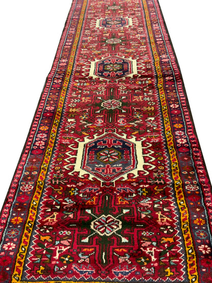 Vintage Persian Karajeh-Heriz Runner 382x80 cm | Rug# 10589