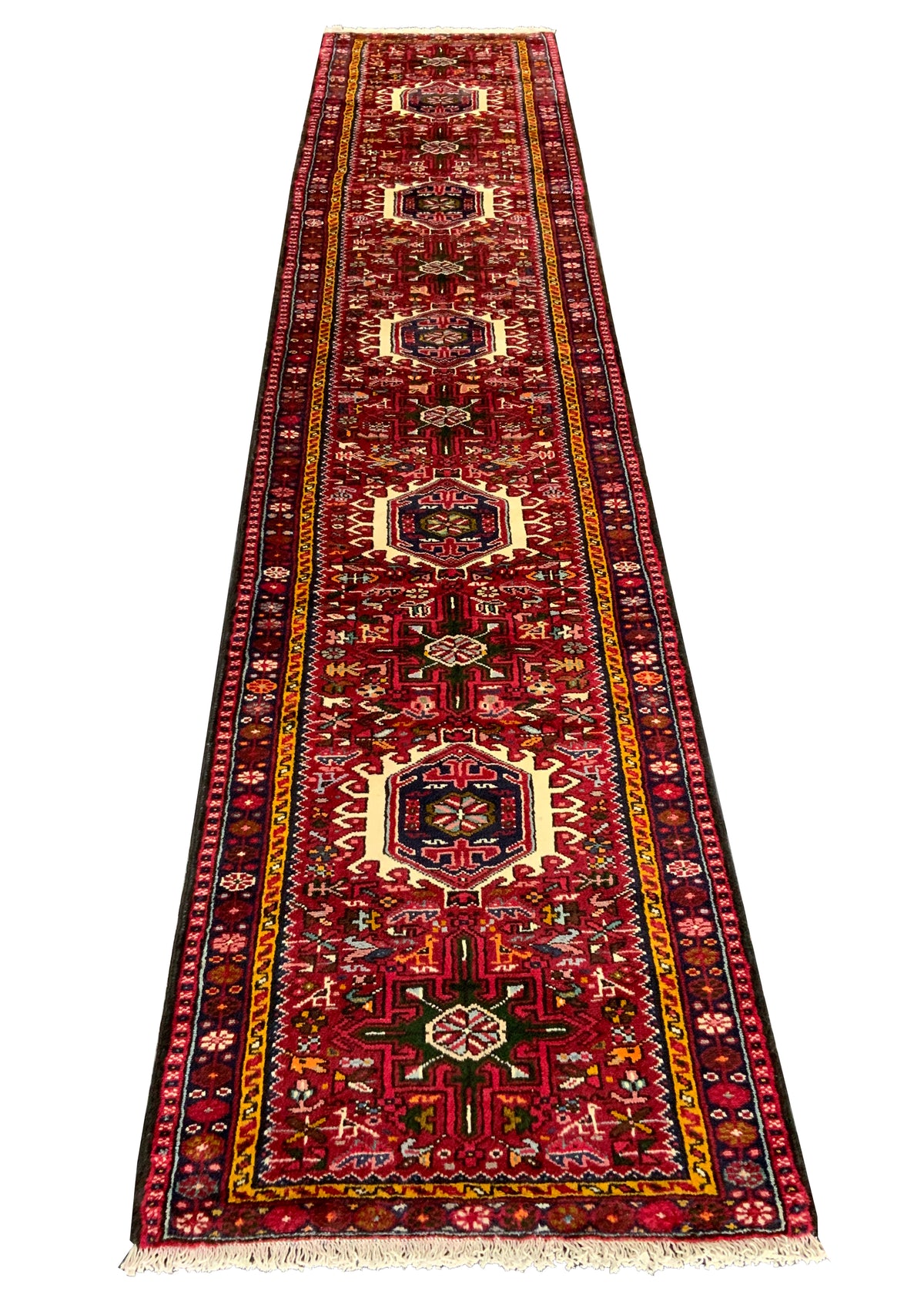 Vintage Persian Karajeh-Heriz Runner 382x80 cm | Rug# 10589