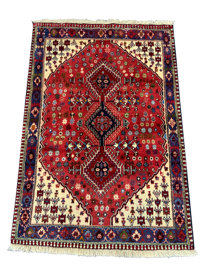 Yalameh-Talkhoncheh, circa 1980, all wool, Rare piece 142x100 | Rug#10366