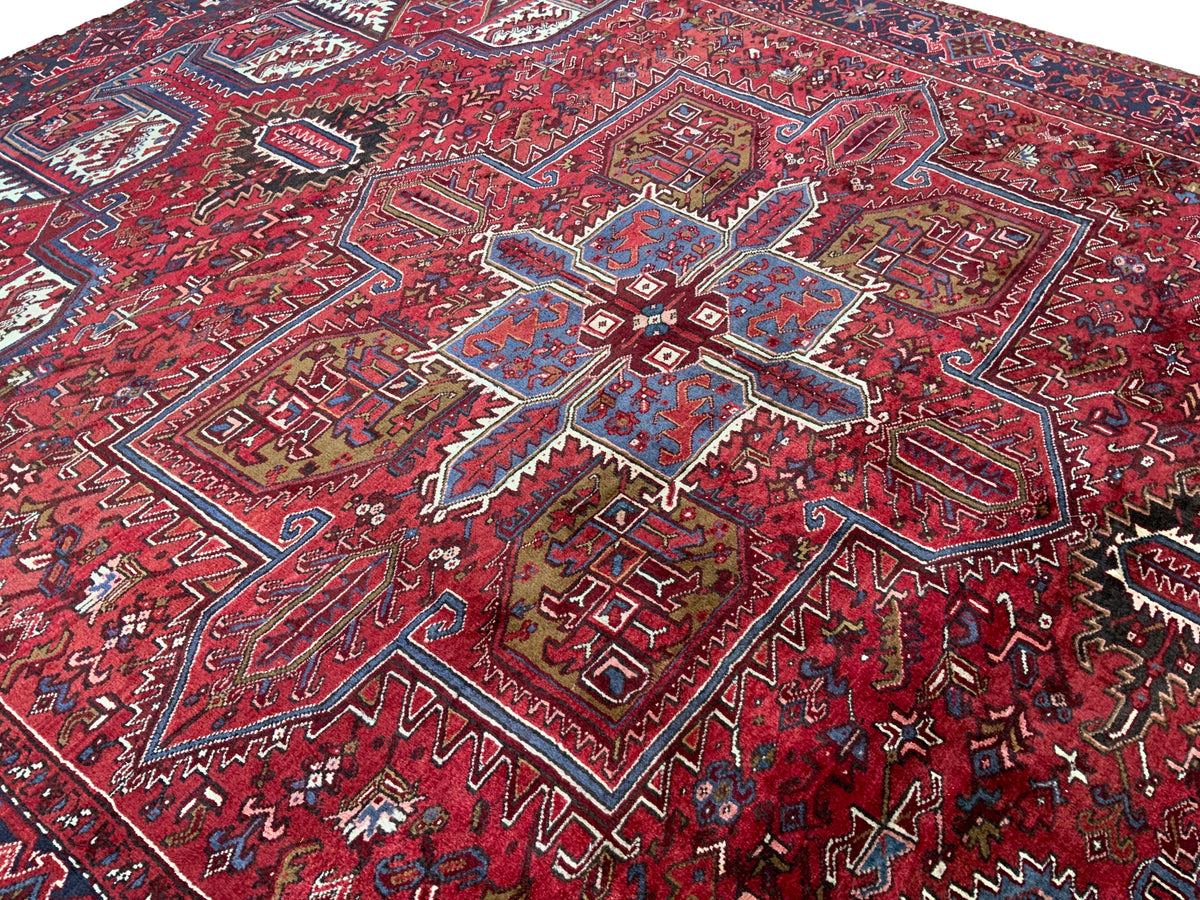 Vintage Persian Heriz Rug, 382x302 cm | Rug# 10329