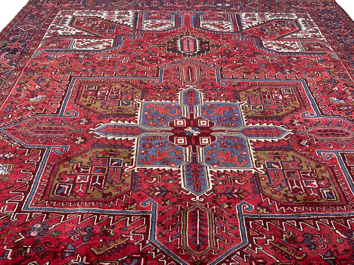 Vintage Persian Heriz Rug, 382x302 cm | Rug# 10329