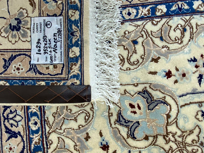 Superfine Nain , wool & silk, Persia 352x253cm | Rug# 10290