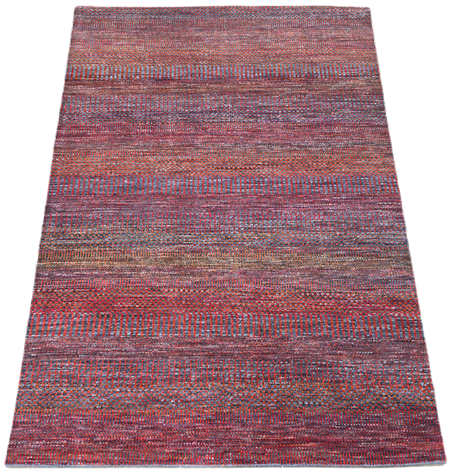 Scandinavian texture design, wool and silk 122X187cm | Rug# 31580