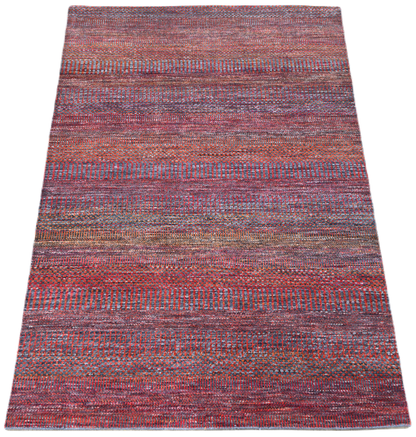 Scandinavian texture design, wool and silk 122X187cm | Rug# 31580