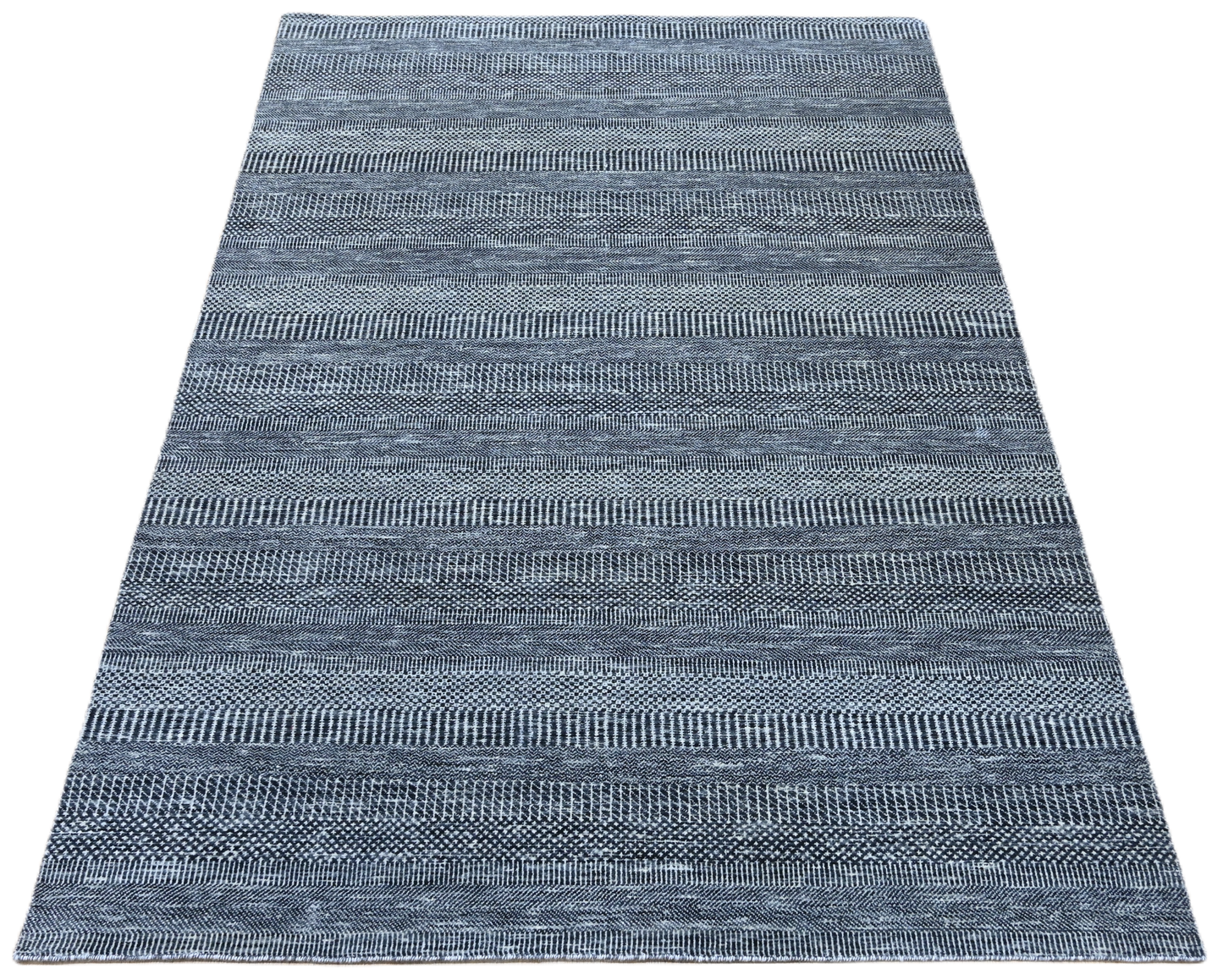 Hand knotted Scandinavian texture design, pure wool art silk 274 x183 cm | Rug# 31570