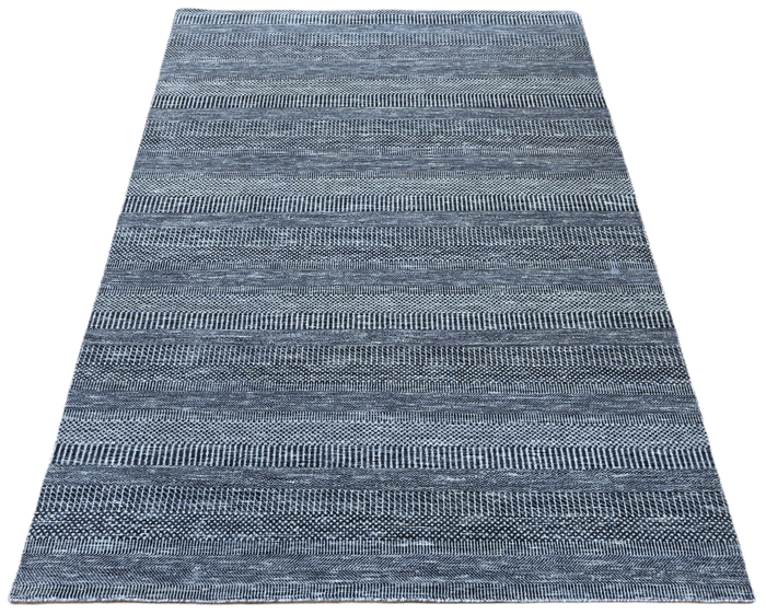 Hand knotted Scandinavian texture design, pure wool art silk 274 x183 cm | Rug# 31570