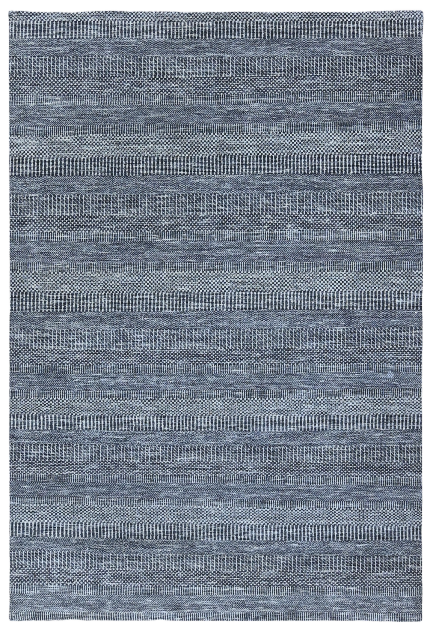 Hand knotted Scandinavian texture design, pure wool art silk 274 x183 cm | Rug# 31570
