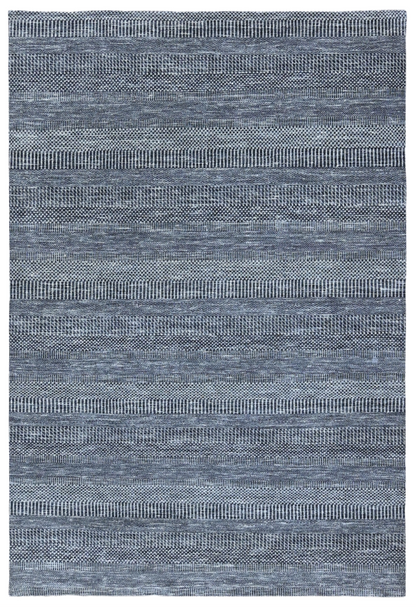 Hand knotted Scandinavian texture design, pure wool art silk 274 x183 cm | Rug# 31570