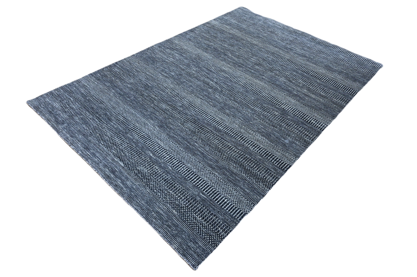 Hand knotted Scandinavian texture design, pure wool art silk 274 x183 cm | Rug# 31570