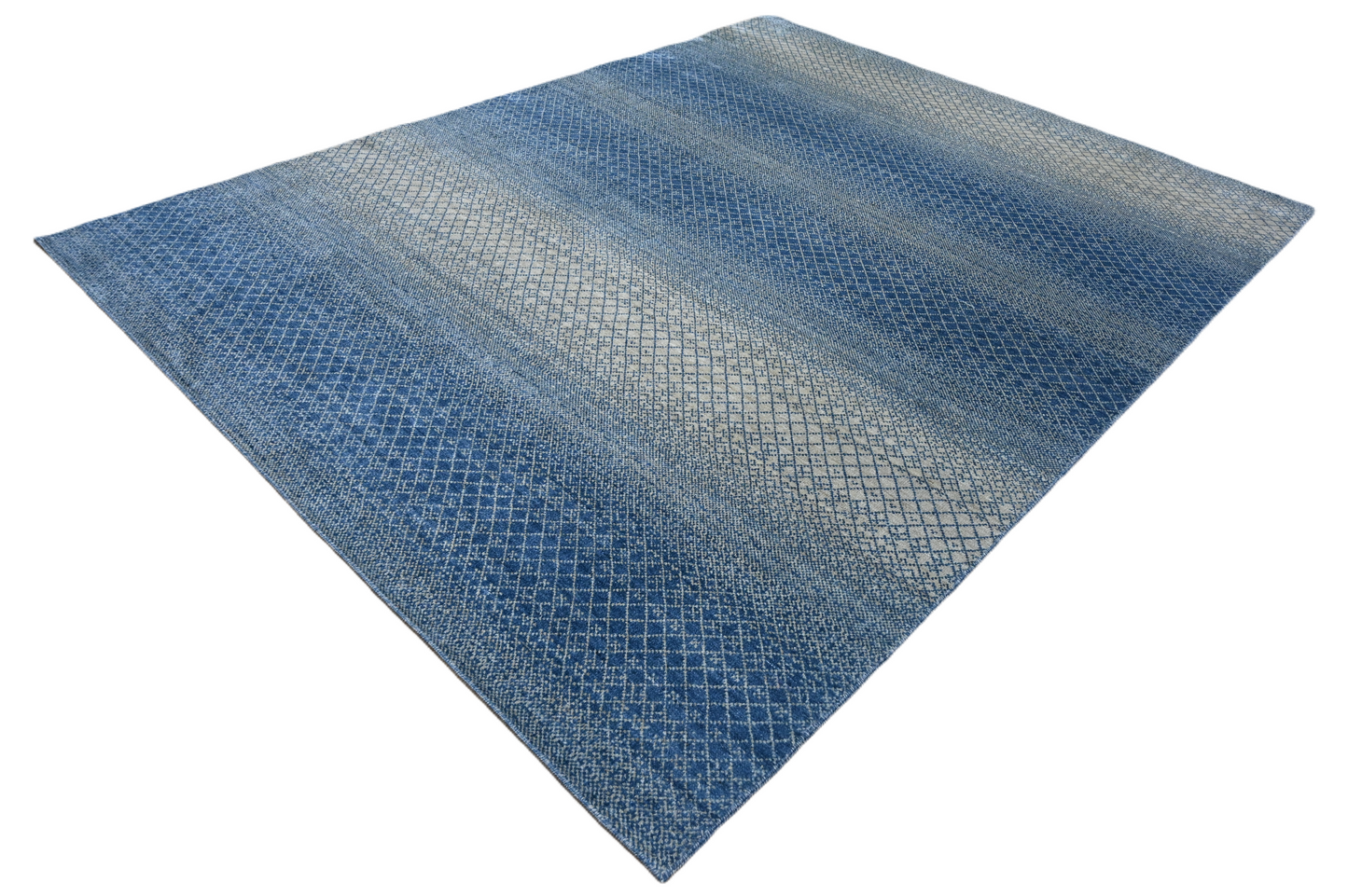 Hand knotted Scandinavian texture design, pure wool art silk  363x277 cm | Rug# 31559