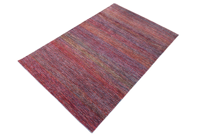 Scandinavian texture design, wool and silk 122X187cm | Rug# 31580