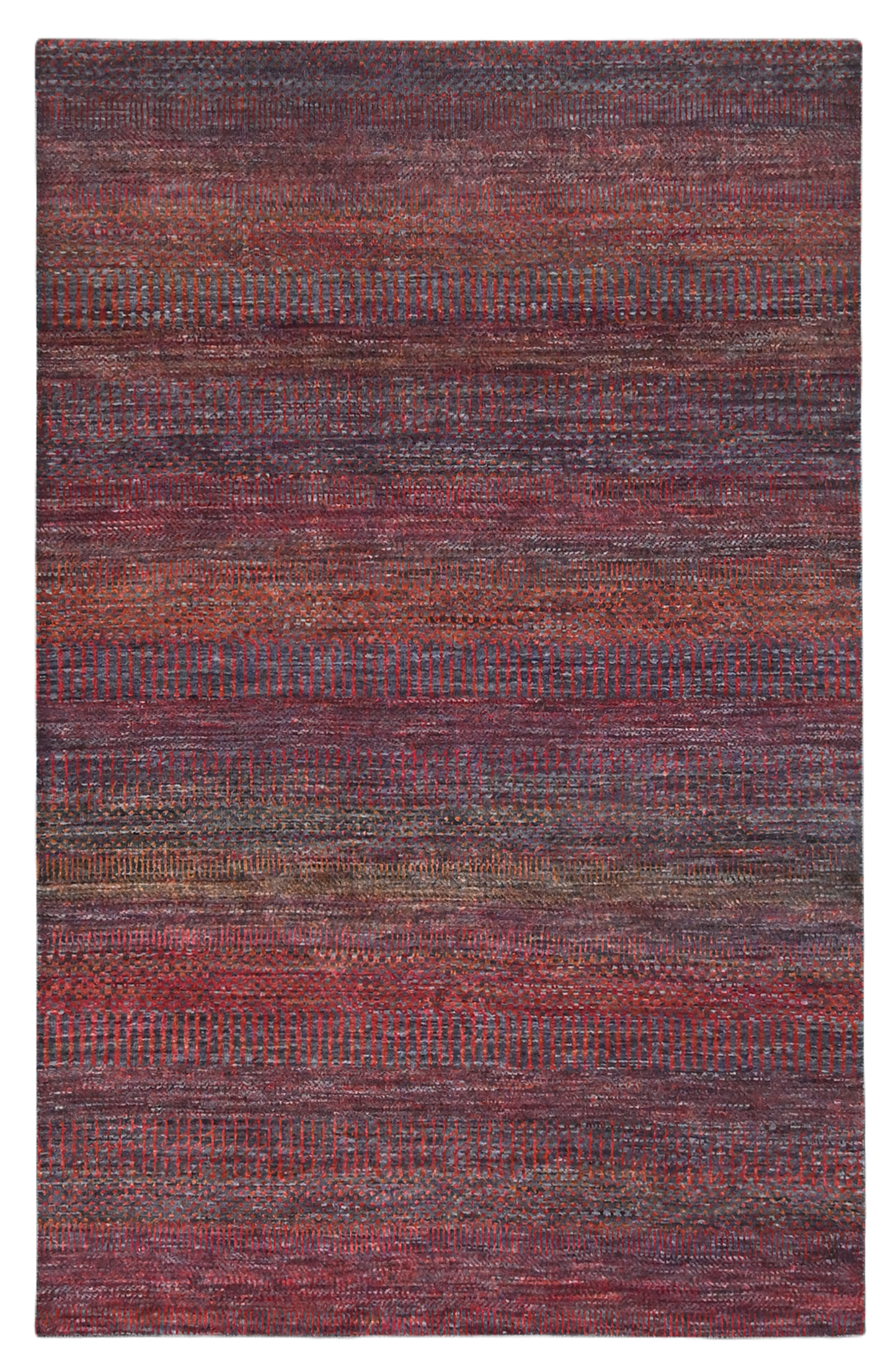 Scandinavian texture design, wool and silk 122X187cm | Rug# 31580