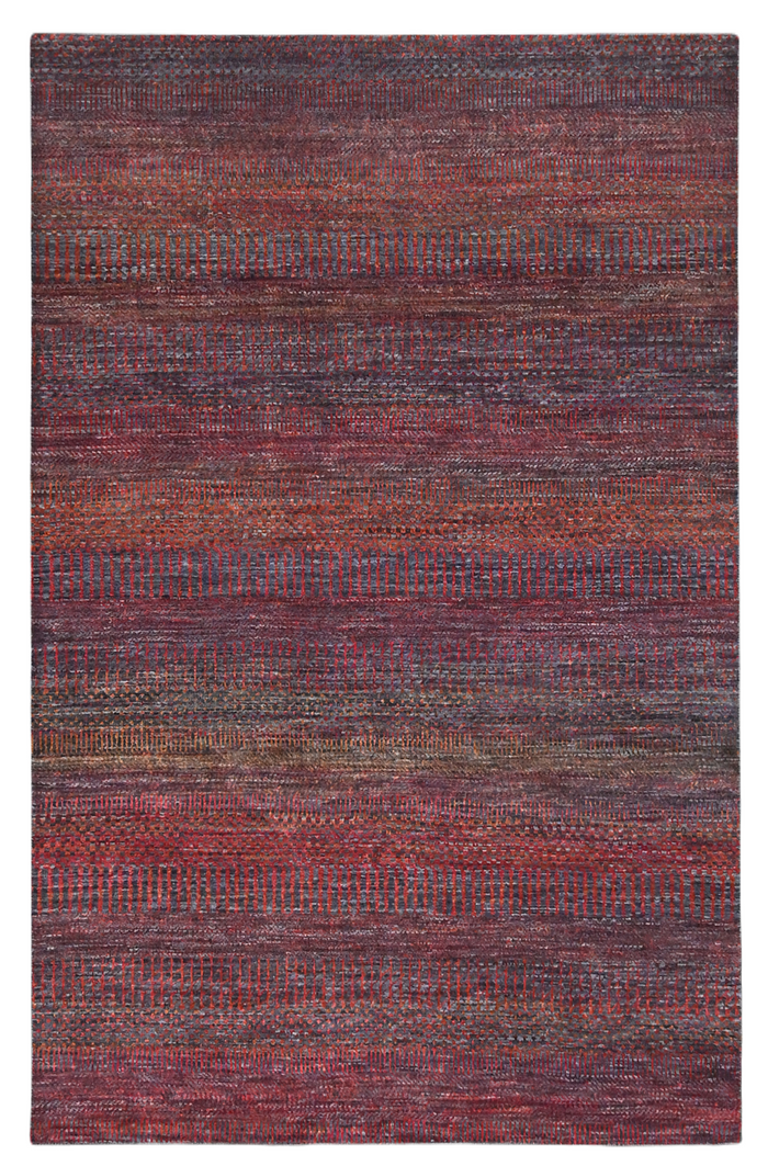 Scandinavian texture design, wool and silk 122X187cm | Rug# 31580