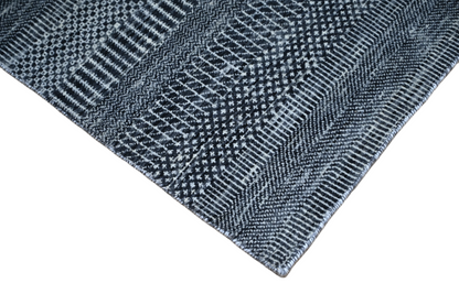 Hand knotted Scandinavian texture design, pure wool art silk 274 x183 cm | Rug# 31570