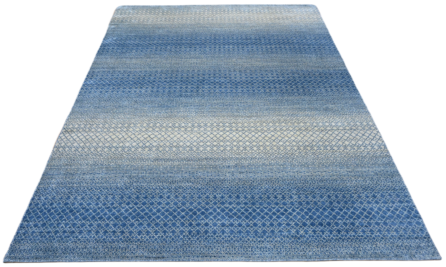 Hand knotted Scandinavian texture design, pure wool art silk  363x277 cm | Rug# 31559