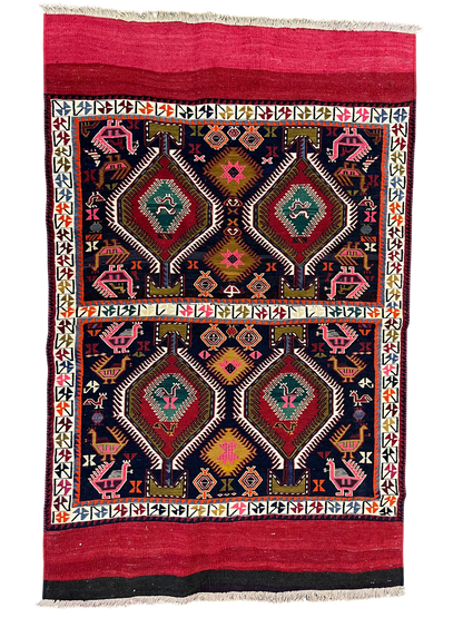 Nomadic Azari Sumak Mafresh – Bedding-Bag Face  176x112cm | Rug# 10482