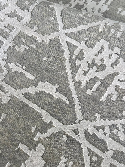 Hand-Knotted Abstract Designer Runner Rug 425x81 cm | Rug# 31455